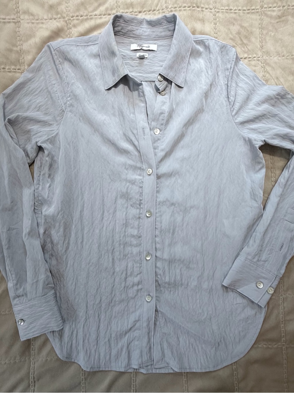 Madewell Relaxed Light Gray Button-Down Shirt XS
